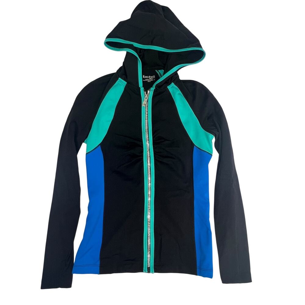 Y2K Bebe Sport track jacket with rhinestone label